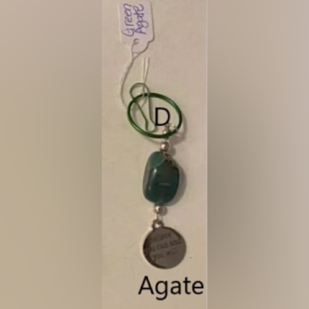NEW Green Agate Keychain or Purse charm